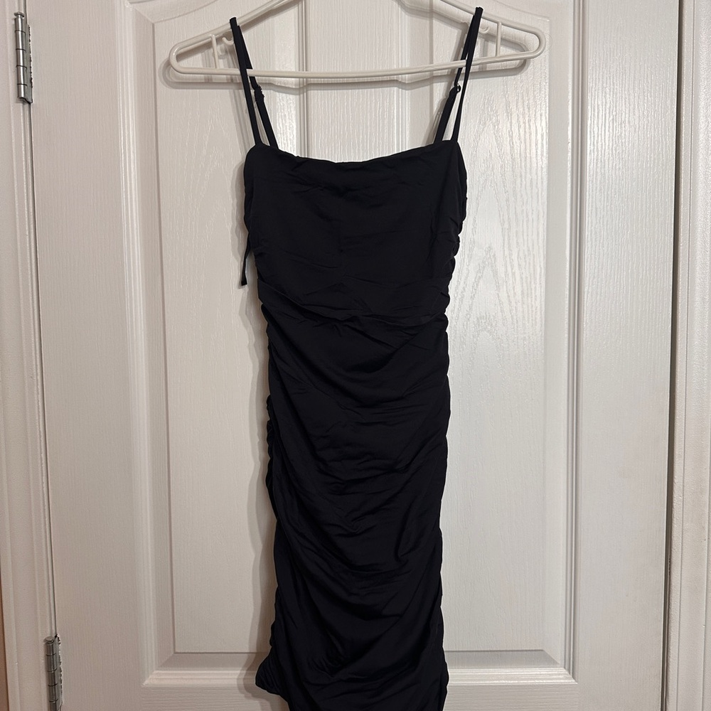 Second Skin Overalls Black Mini Dress